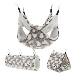 Ferret Hammock Small Pet Cage Accessories, Ferret Bed Brown 3Pcs